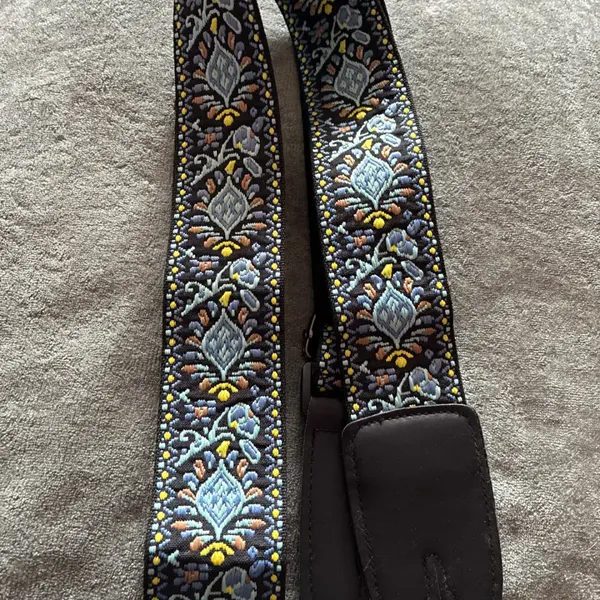 Fretweave embroidered strap on an instrument, photographed by Sean R., a verified buyer